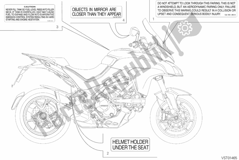 All parts for the Label, Warning of the Ducati Multistrada 1200 ABS USA 2015